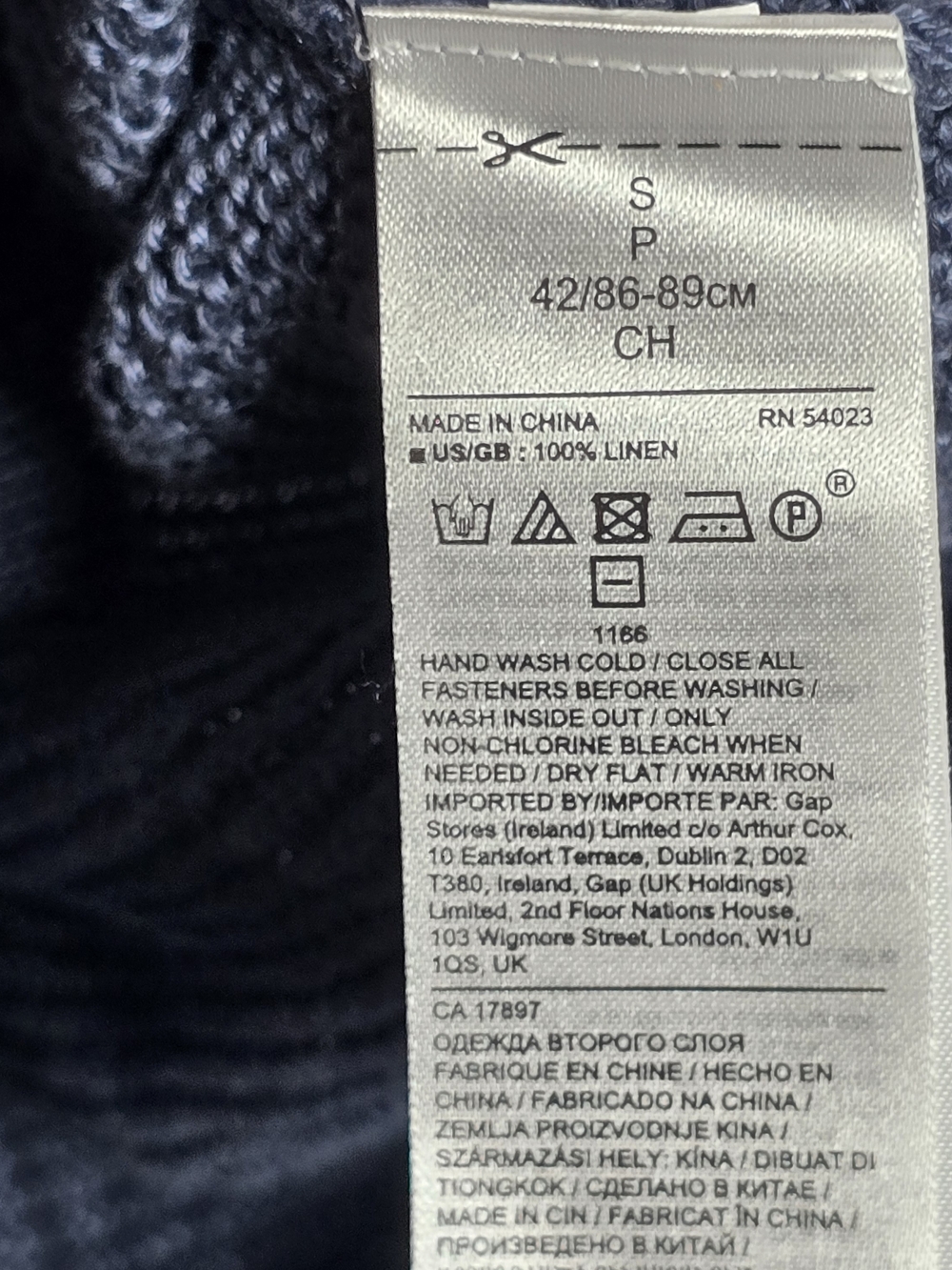 NWT Banana Republic 100% Italian Linen Blue V-Neck Button Cardigan, S - Picture 5 of 6